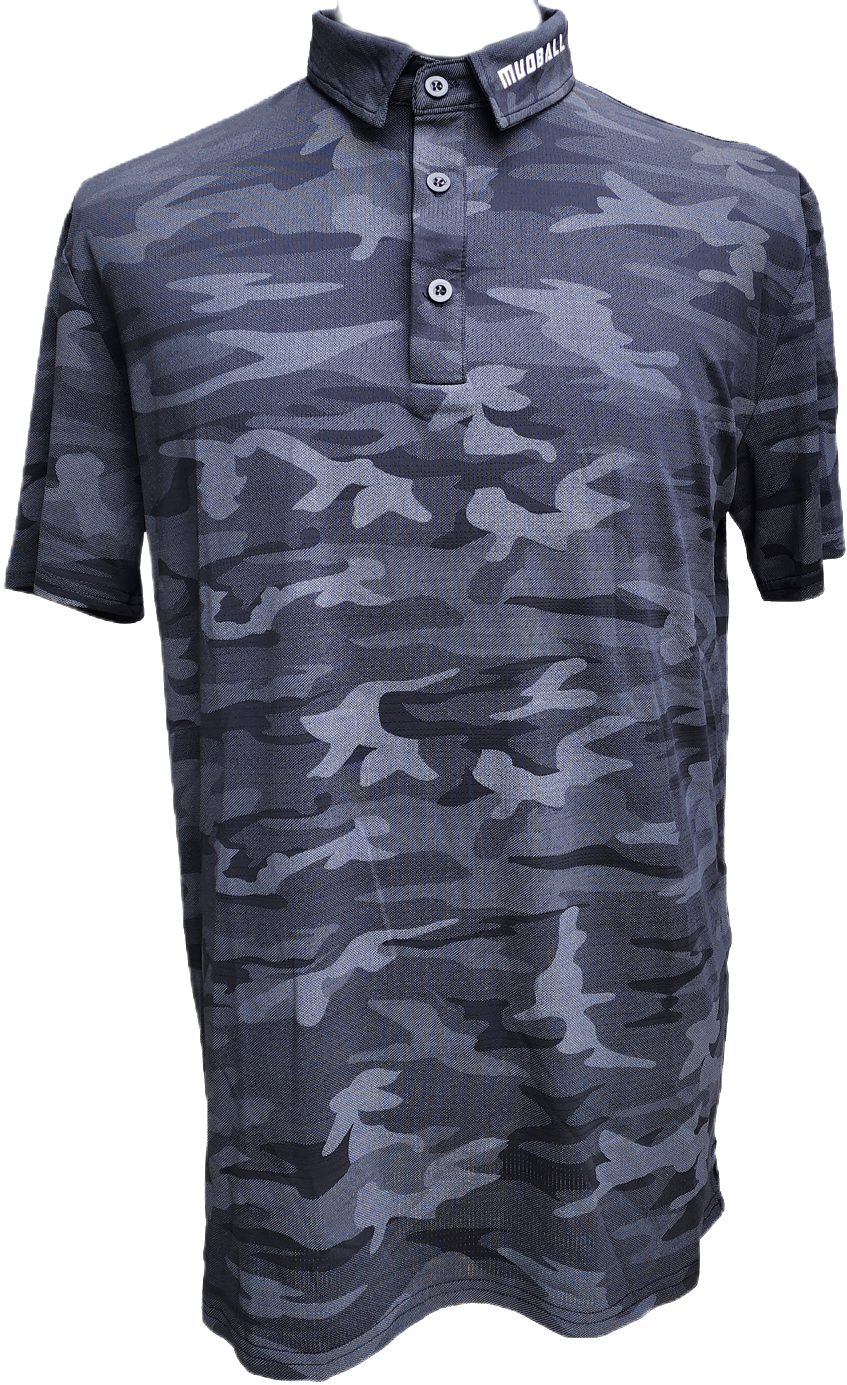 Mudball Golf - Men's Golf Shirt - Black Camo