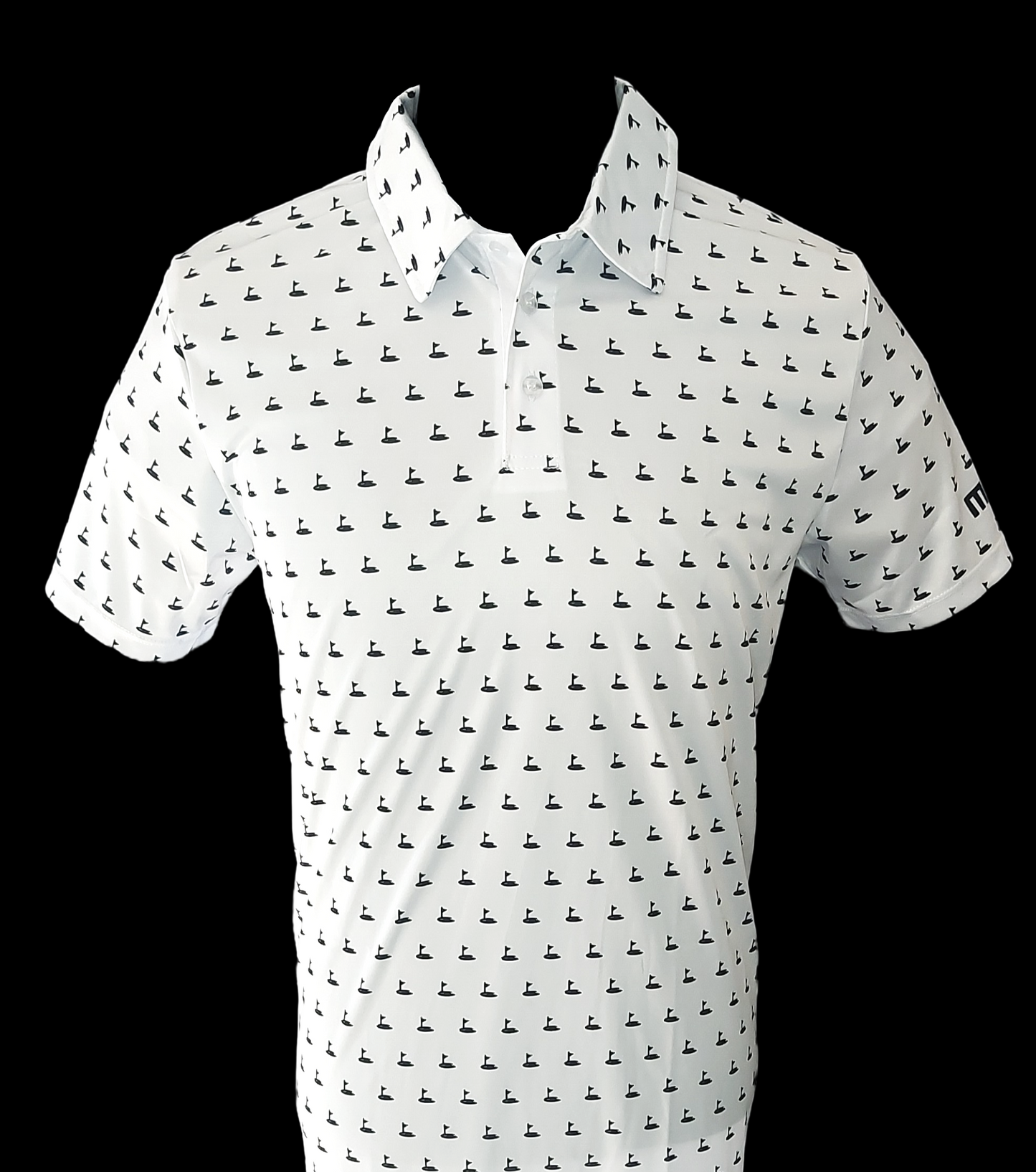 Golf Shirt~Flags White