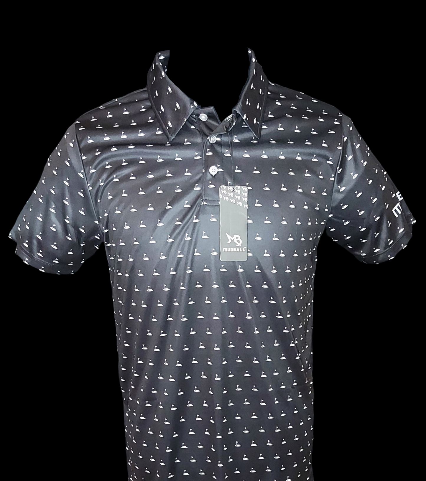 Golf Shirt~Flags Black